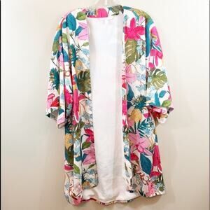 Zara TRF Tropical Floral Kimono Asymmetrical